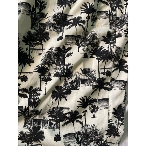 Capri Pants Mid Rise Palm Tree Print Black & White Size Plus 1X Summer Style - Picture 3 of 8